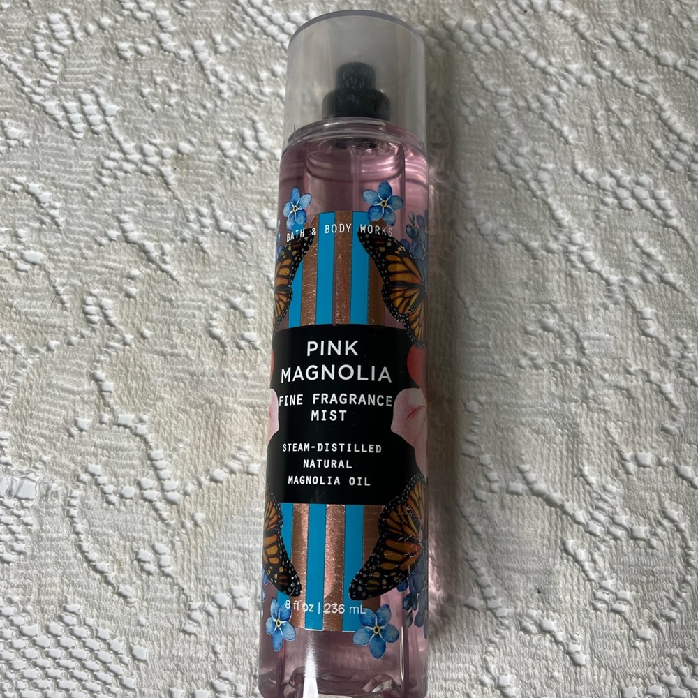 1 BATH & BODY WORKS PINK MAGNOLIA BODY MIST FINE FRAGRANCE 8 OZ NATURAL OIL